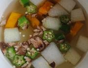 カンガルー肉のパン粉焼きと冬瓜スープ作り方２